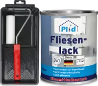 Plid Fliesenlack 0,75l Lichtgrau glänzend  für ca. 8m² + Lackierset / Küche/Bad