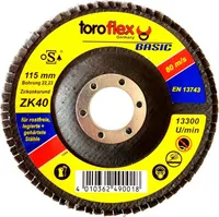 Toroflex Zirkonkorund Fächerscheibe, Schruppscheibe, Schleifscheibe 115mm / 125mm - 10 Stück Körnung:Ø 115 x 22.23 mm - K.60