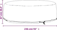 vidaXL Abdeckung für Lounge-Insel 10 Ösen Ø236x67 cm Rund