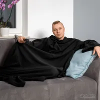 Kuscheldecke mit Ärmeln - Schwarz