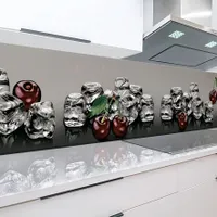 Küchenrückwand Kirschtraum 60 x 300 cm, robuste ABS-Kunststoff Platte Monolith mit Direktdruck