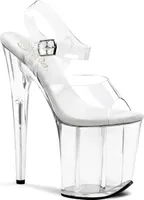 FLAMINGO-808 Damen Sandale von Pleaser, Transparent , EU 43, US 13
