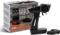 Ferngesteuertes Auto, Turbo Racing C75 RTR 1/76 RC Drift-Fernbedienung im Maßstab mit LED-Leuchten, 4WD-Spielzeugauto ab 4,5,6,7,8 + Jahren, Kindergeschenke ( Schwarz)
