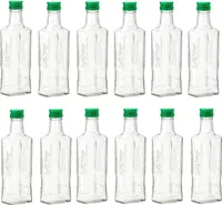 12 Stück 250 ml Flaschen mit Schraubverschluss Glasflasche Likör Wein Schnaps