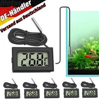 Mini Digital Thermometer Temperatur Messgerät LCD Anzeige mit Fühler 1 Meter Kabel für Kühlschrank Gefrierschrank Aquarium 5 Stück