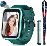 Kinder Smartwatch mit Videoanruf SOS Musik Player WLAN Video, Weihnachten Geburtstag Spielzeug Geschenke für Jungen Mädchen, Grün
