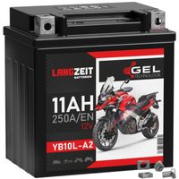 LANGZEIT YB10L-A2 Motorradbatterie GEL 12V 11Ah 250AEN 51112 YB10L-BS YB10L-B YB10L-B2