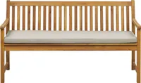 BELIANI Gartenbank mit Auflage Taupe Akazienholz 160 cm Landhausstil Gartenausstattung Balkon Terrasse Garten