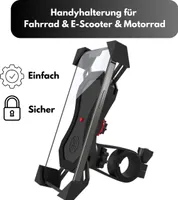 Universal Handyhalterung Fahrrad Halterung E-Scooter Motorrad Handyhalter