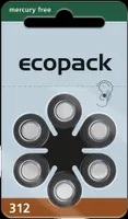 Varta 5x ecopack Gr. 312 Hörgerätebatterien 6er Blister Braun 1,4V