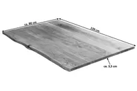 Tischplatte Baumkante massiv Akazie natur 120 x 80 MILO