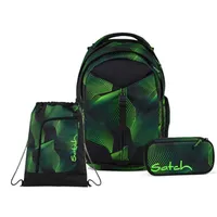 Satch Match Seismic Green Schulrucksack Set 3tlg.