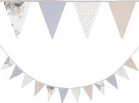 Wimpelkette Kinderzimmer - Wimpel Girlande Outdoor Geburtstag Wimpelkette Stoff Deko Wetterfest 350 cm 12 Dreiecke (15 cm x 22 cm) Elefant