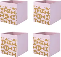 4x Dröna Ikea Fach Triangel rosa/gelb Box für Regal Kallax Aufbewahrung Kiste 33x38x33