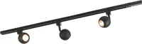QAZQA - Modern Schienensystem I Spotlight I Deckenspot I Deckenstrahler I Strahler Gissi 3-flammig Spotbalken schwarz I Wohnzimmer I Schlafzimmer - Stahl Länglich - LED geeignet GU10