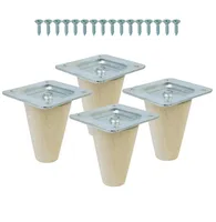 Holzfüße gerade Höhe 6 cm Buche Holzmöbelfüße Tischbeine Möbelbeine Holz Möbelfüße Schrank Beine Kegel 4 Stück