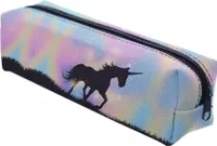Mäppchen Federtasche Schlamperbox Federmäppchen Schüleretui Stiftemappe Unicorn Black [008]