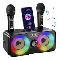 Tragbare Karaoke-Maschine, Bluetooth-Lautsprecher Karaoke-Maschine mit 2 kabellosen Mikrofonen