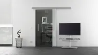 SADORA® Schiebetür aus Glas komplett mit Laufschiene & Stangengriff & Glas (Rekursiv Design - R) - SADORA ® BASIC Beschlag, 1025 x 2050 mm Glasschiebetür alles  Germany