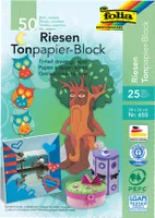 folia Tonpapier Riesen-Block farbsortiert 130 g/qm 50 Blatt
