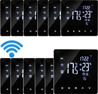 12X Tuya Digital WiFi Thermostat Smart Raumthermostat fuer Warmwasserbereitung Woechentlich Programmierbare Temperaturregler fuer Fussbodenheizung Wasserheizung, Schwarz