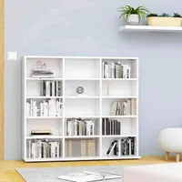 vidaXL Polička na CD biela 102x23x89,5 cm odvodený výrobok z dreva