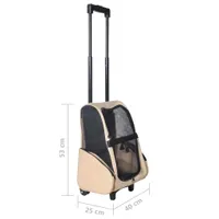 vidaXL Trolley für Haustiere 3-in-1 Faltbar Beige