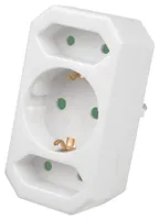 Steckdosenadapter 3fach, 1 Schuko/2 Euro