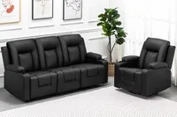 COMHOMA Relaxsessel mit Wippfunktion Fernsehsessel TV Sessel mit Liegefunktion, Dicke Rückenlehne und Armlehnen, schwarz