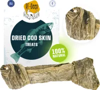 RF-DEER: 10 Stück 450-650g 17-20cm getrocknete Dorschhaut Kabeljauhaut Fisch Dorsch 100% natürliche Kauartikel Kausnack für alle Hunde