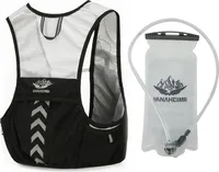 Trinkweste zum Laufen, tragbarer Trinkrucksack für den Außenbereich, spritzwassergeschützte Fahrradtasche mit 2L Wasserblase Schwarz