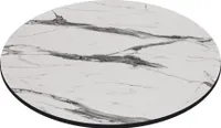 COMPACT | Gastro HPL Tischplatte | Ø 60 cm | Weiß-Marmor | Rund | Gastro HPL Tischplatte