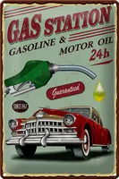 Blechschild Retro 20x30cm Čerpací stanice benzín motorový olej 24
