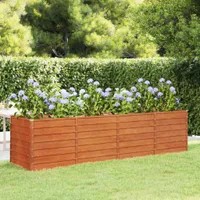 vidaXL Zvýšená postel Rusty 320x80x77 cm Corten Steel