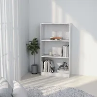 vidaXL Regál na knihy 3 přihrádky Bílá 60x24x109 cm výrobek ze dřeva