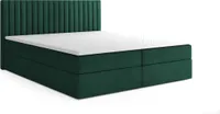 MYSEN Boxspringbett 180x200 Lamella mit Bettkästen mit Matratze (14 cm) mit Topper (4 cm) Komplett-Set Polsterbett Bonell H3 Dunkelgrün