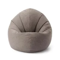 Lumaland Sitzsack Interior Line - Sitzkissen Runder - Indoor - 300l Füllung - 120 x 80 x 75 cm - Hellgrau