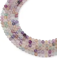 Korálky z minerálu Fluorit 4mm broušené - 18 cm