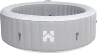 HOME DELUXE - Outdoor Whirlpool - SPLASH - Farbe: Uni Grau - ⌀ 208 cm, Höhe 65 cm, 130 Luftdüsen - inkl. Abdeckung, Reparaturset, Filterset I Außen Whirlpool Spa für 6 Personen