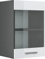 Vicco Küchenglasschrank R-Line, 40 cm, Weiß Hochglanz/Anthrazit