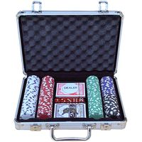 500 Laser Pokerkoffer Pokerchips mit Alu Koffer Poker Set Jetons Silber Standard