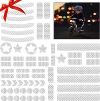 42 Stück Reflektoren Aufkleber Sticker Reflexfolie Set zur Sicherungs-Markierung von Kinderwagen, Fahrrädern, Helmen mit Stickern