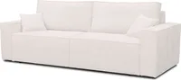 Schlafsofa LUX, Sofa mit Schlaffunktion und Bettkasten, Klappsofa, Schlafcouch in Bouclé-Stoff, Couch in Frabe: Weiß
