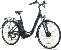 HILAND 28 Zoll Elektrofahrrad, 7Gang E-Citybike mit 10.4Ah 250W Alu-Rahmen, 700c Elektrofahrrad mit Gepäckträger, E-Fahrrad für Männer Frauen, Schwarz