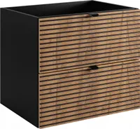RODAN | Badmöbel | Braun Matt, Schwarz | B/H/T ca. 60/57/46 cm | Waschbeckenunterschrank, Badezimmerschränk, Badschrank, Badmöbel Schrank, LOFT