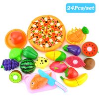 24 STueCKE Kinder Spielhaus Spielzeug Cut Obst Kunststoff Gemuese Pizza Kuech DQ 
