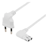 Kabel pro spotřebiče DELTACO, nezakrytý, 1m, CEE 7/16 - IEC 60320 C7, bílý