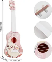 37 CM Kinder Ukulele Gitarre Spielzeug, Gitarre musikalisches Spielzeug Ukulele Instrument, mit 4 verstellbaren Saiten Mini Gitarre und Plektren B