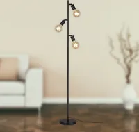 Stehleuchte 3-flammig HxØ 160x22 cm Kuglo schwarz