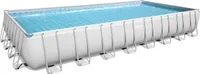 Bestway® Power Steel™ Frame Pool Komplett-Set mit Sandfilteranlage 956 x 488 x 132 cm, lichtgrau, eckig